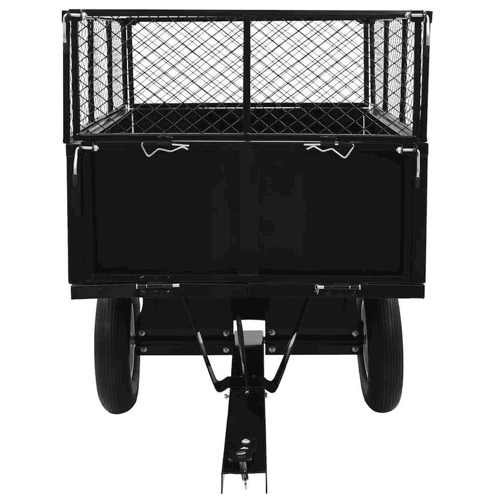 Tipping Trailer Black Steel Large Detachable Tipping Trailer. Picture 3