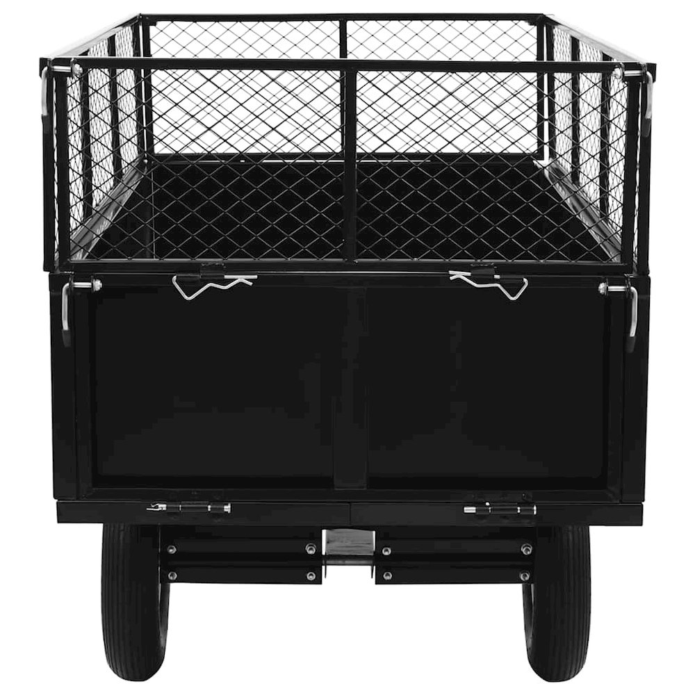 Tipping Trailer Black Steel Large Detachable Tipping Trailer. Picture 6