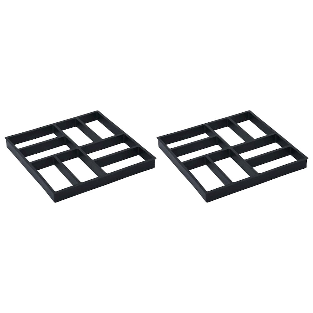 vidaXL Pavement Moulds 2 pcs 15.7"x15.7"x1.6" Plastic 8610. Picture 1