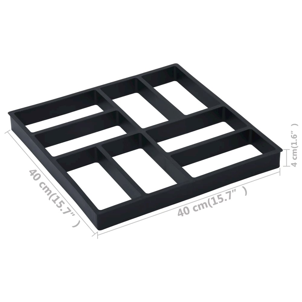 vidaXL Pavement Moulds 2 pcs 15.7"x15.7"x1.6" Plastic 8610. Picture 6