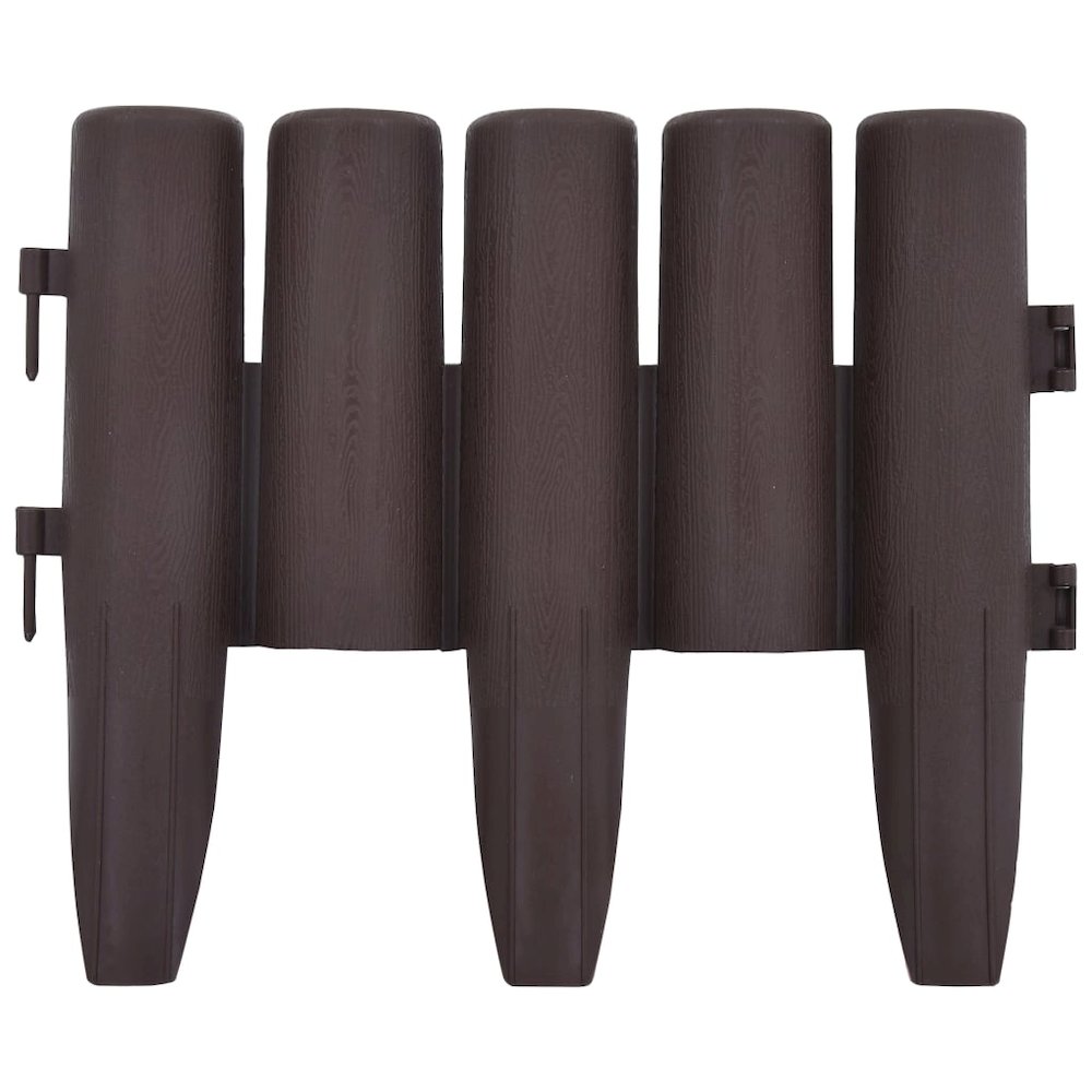vidaXL Lawn Edgings 36 pcs Brown 393.7" PP, 48620. Picture 3