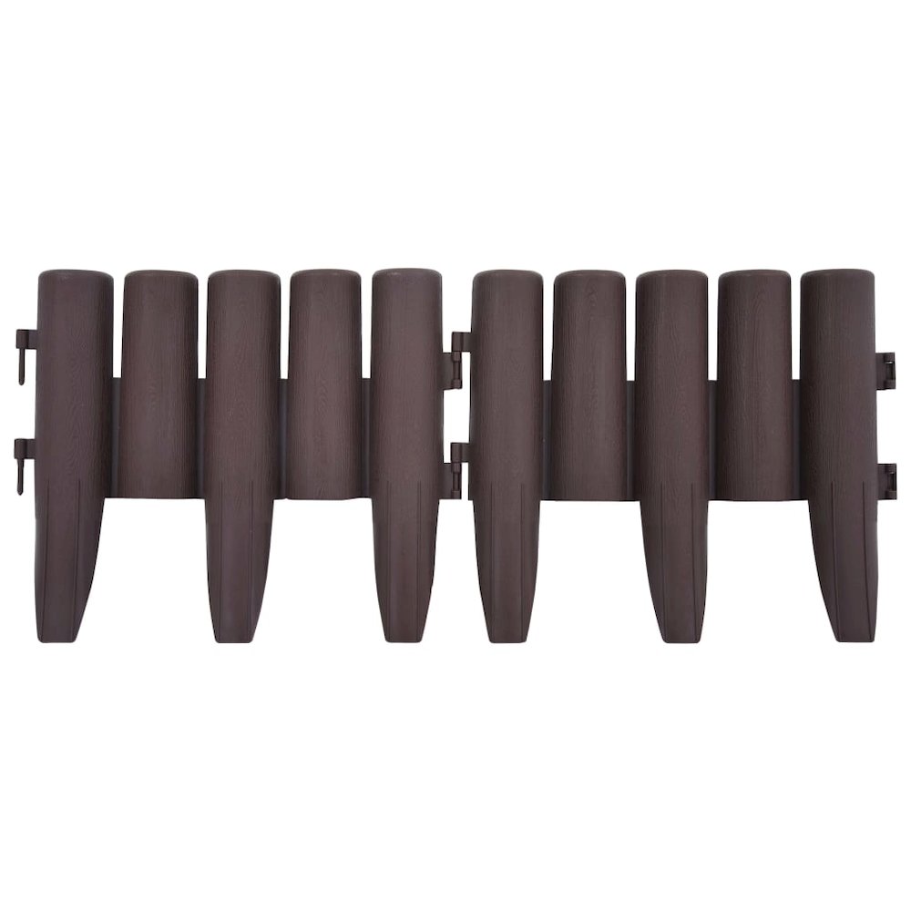 vidaXL Lawn Edgings 36 pcs Brown 393.7" PP, 48620. Picture 4