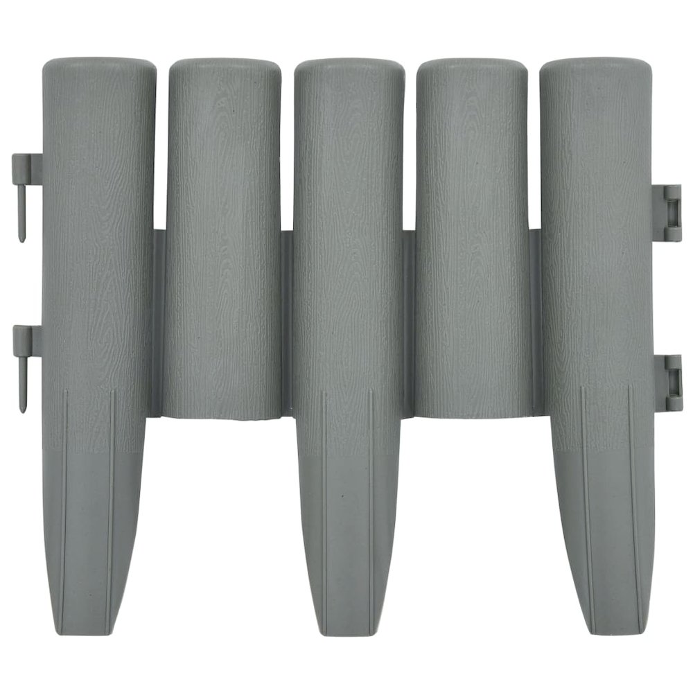 vidaXL Lawn Edgings 36 pcs Gray 393.7" PP, 48621. Picture 3