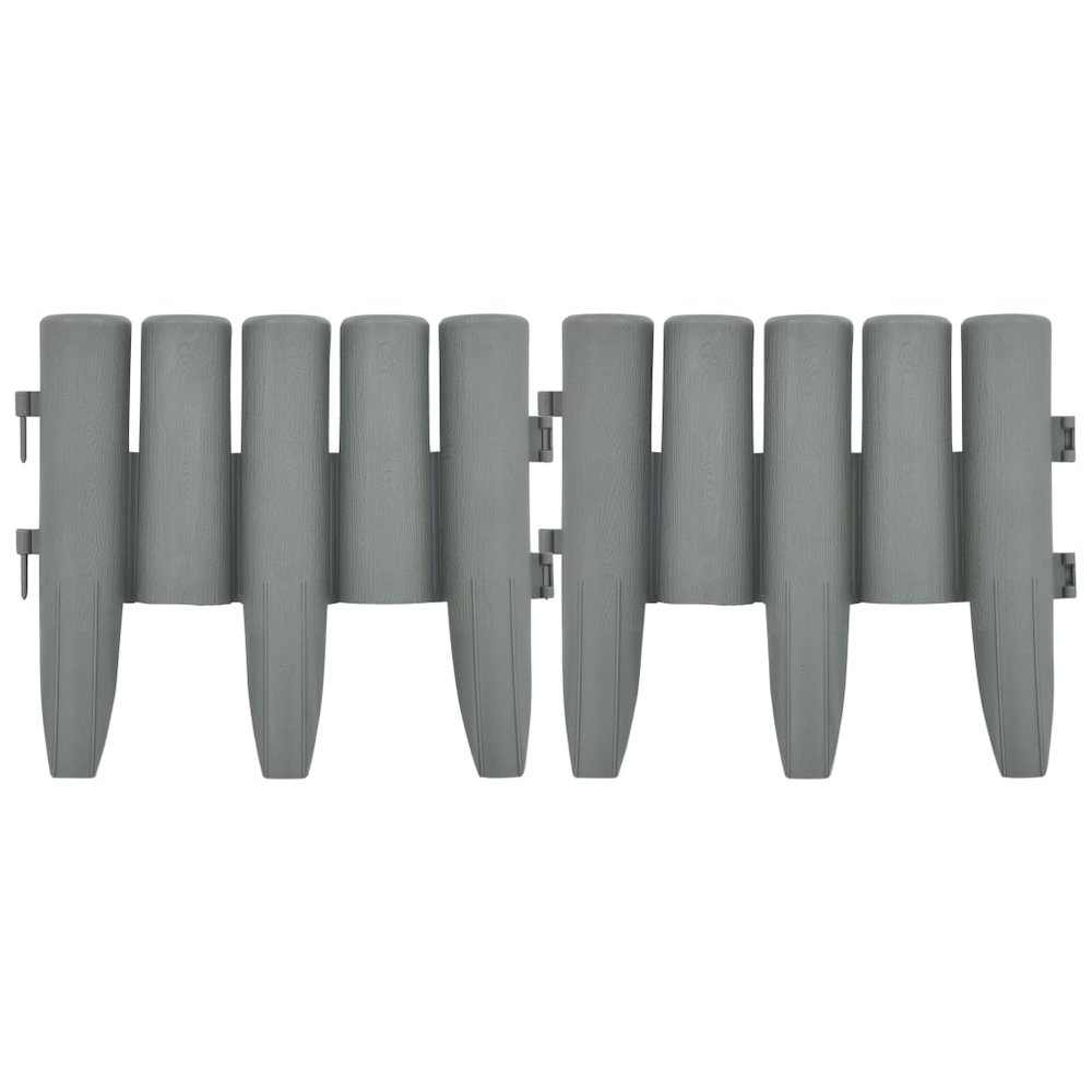vidaXL Lawn Edgings 36 pcs Gray 393.7" PP, 48621. Picture 4