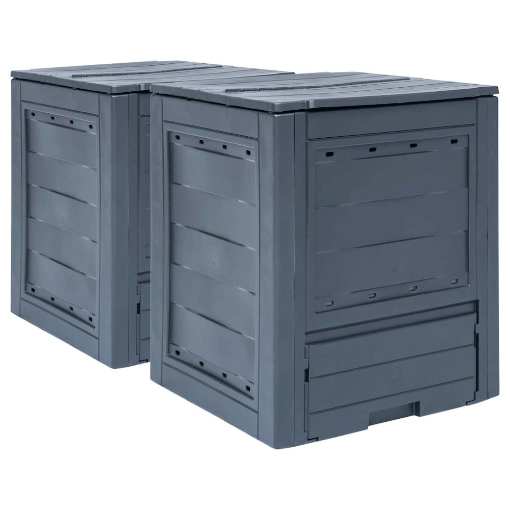 Garden Composter Grey Plastic 137.1 gal UV-resistant materials. Picture 1