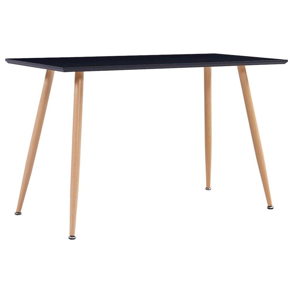 Dining Table Black and Oak MDF and Steel. Picture 1