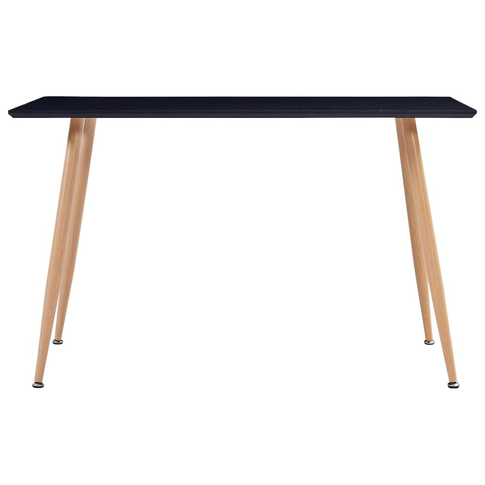Dining Table Black and Oak MDF and Steel. Picture 2
