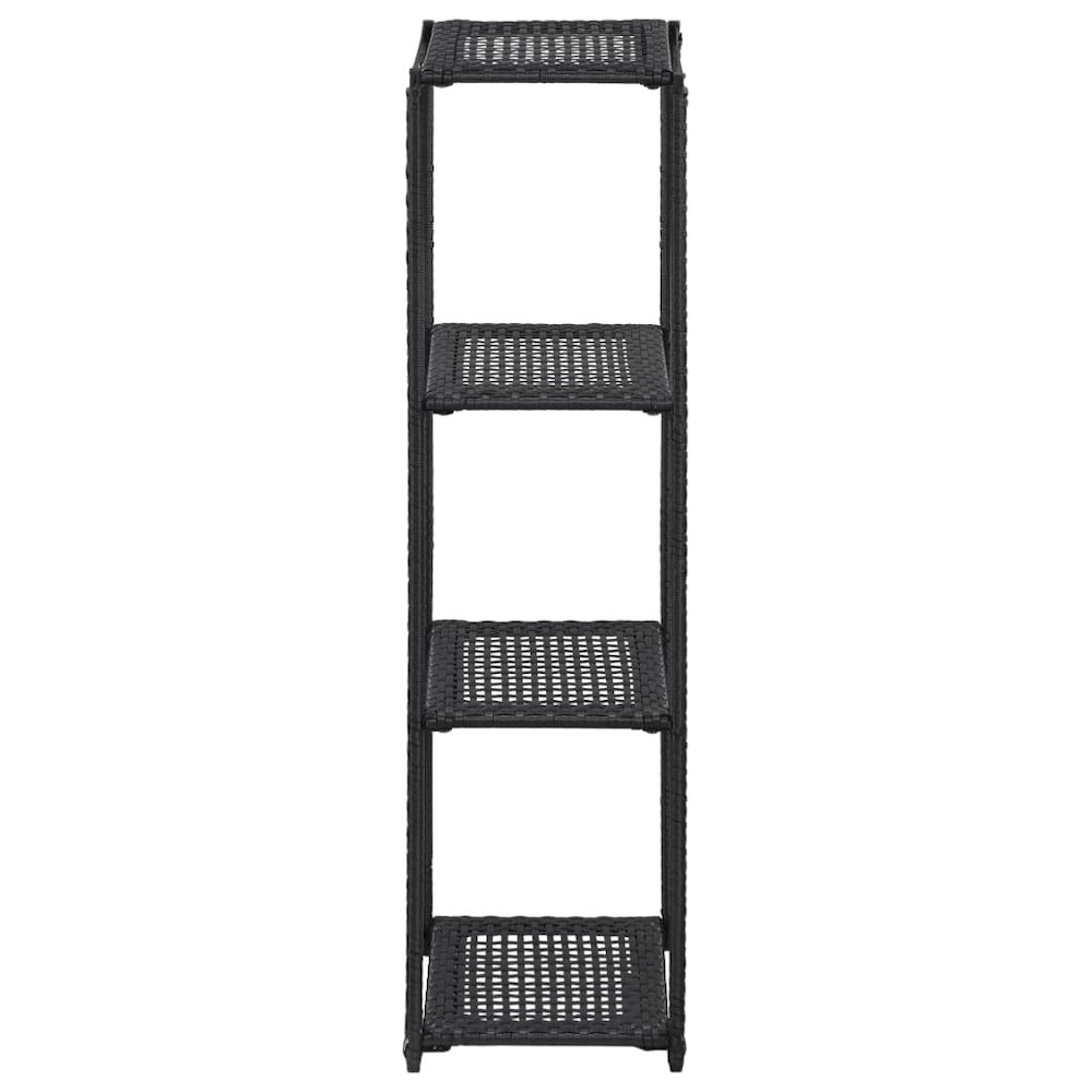 Storage Shelf Black Poly Rattan 11.8x11.8x47.2 in Storage Shelf. Picture 2