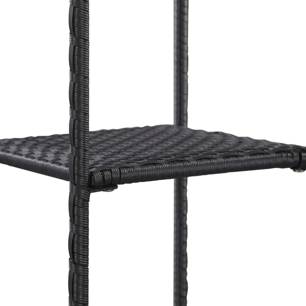 Storage Shelf Black Poly Rattan 11.8x11.8x47.2 in Storage Shelf. Picture 3