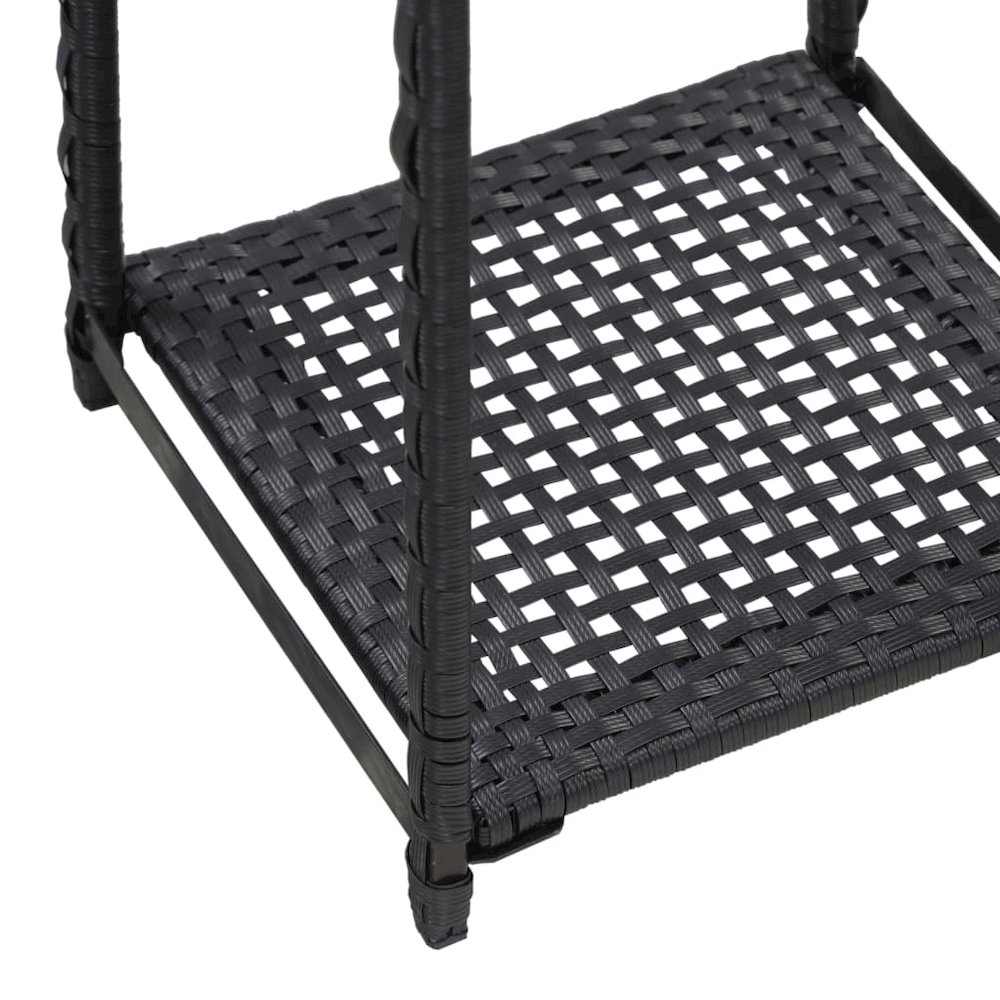 Storage Shelf Black Poly Rattan 11.8x11.8x47.2 in Storage Shelf. Picture 4