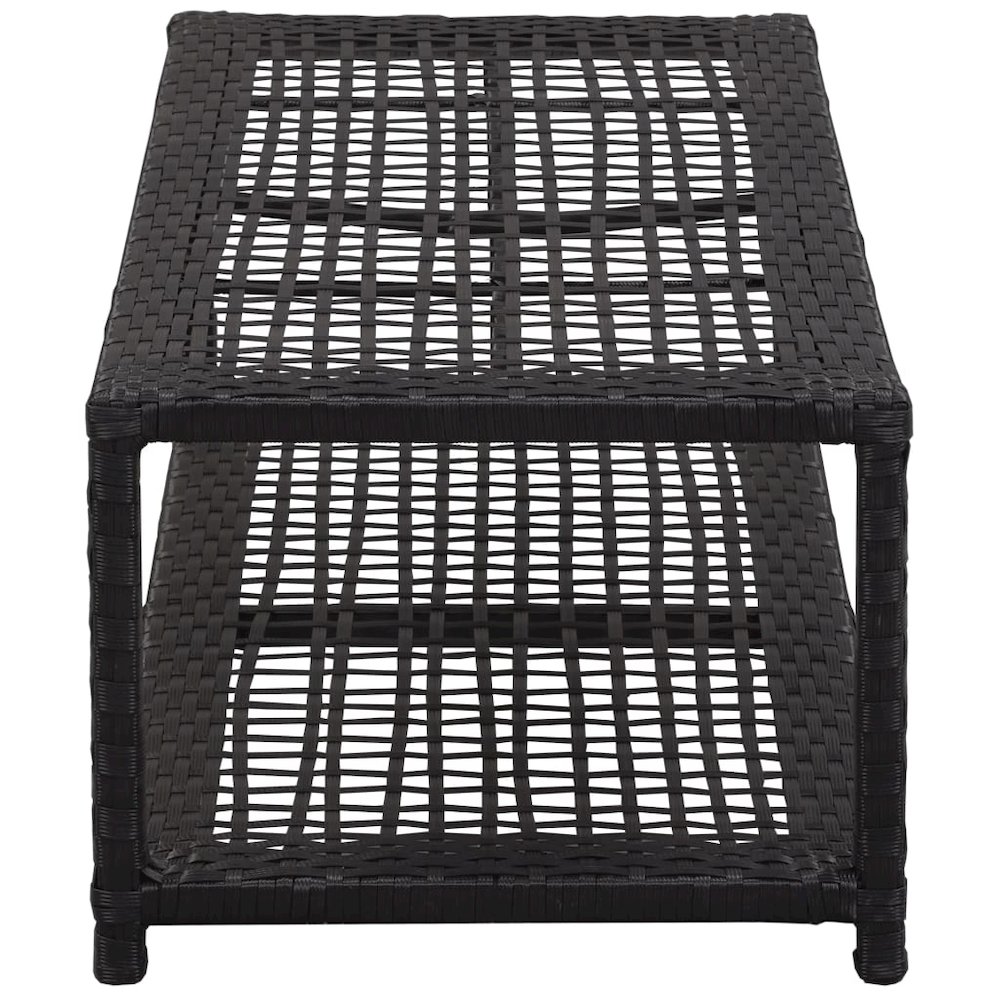 Shoe Bench Black Poly rattan, metal Medium Shoe Bench. Picture 3