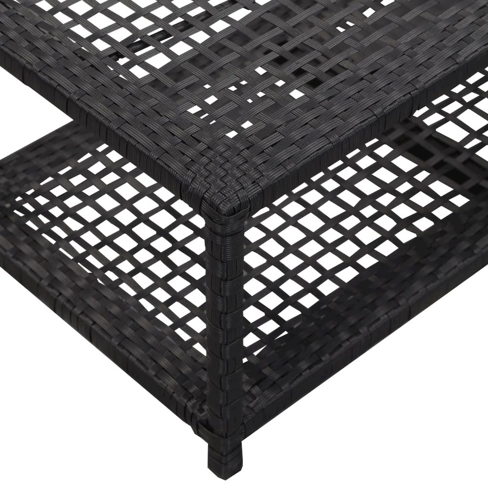 Shoe Bench Black Poly rattan, metal Medium Shoe Bench. Picture 4