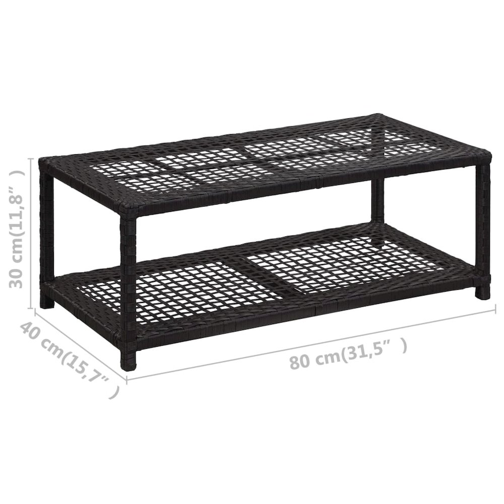 Shoe Bench Black Poly rattan, metal Medium Shoe Bench. Picture 5