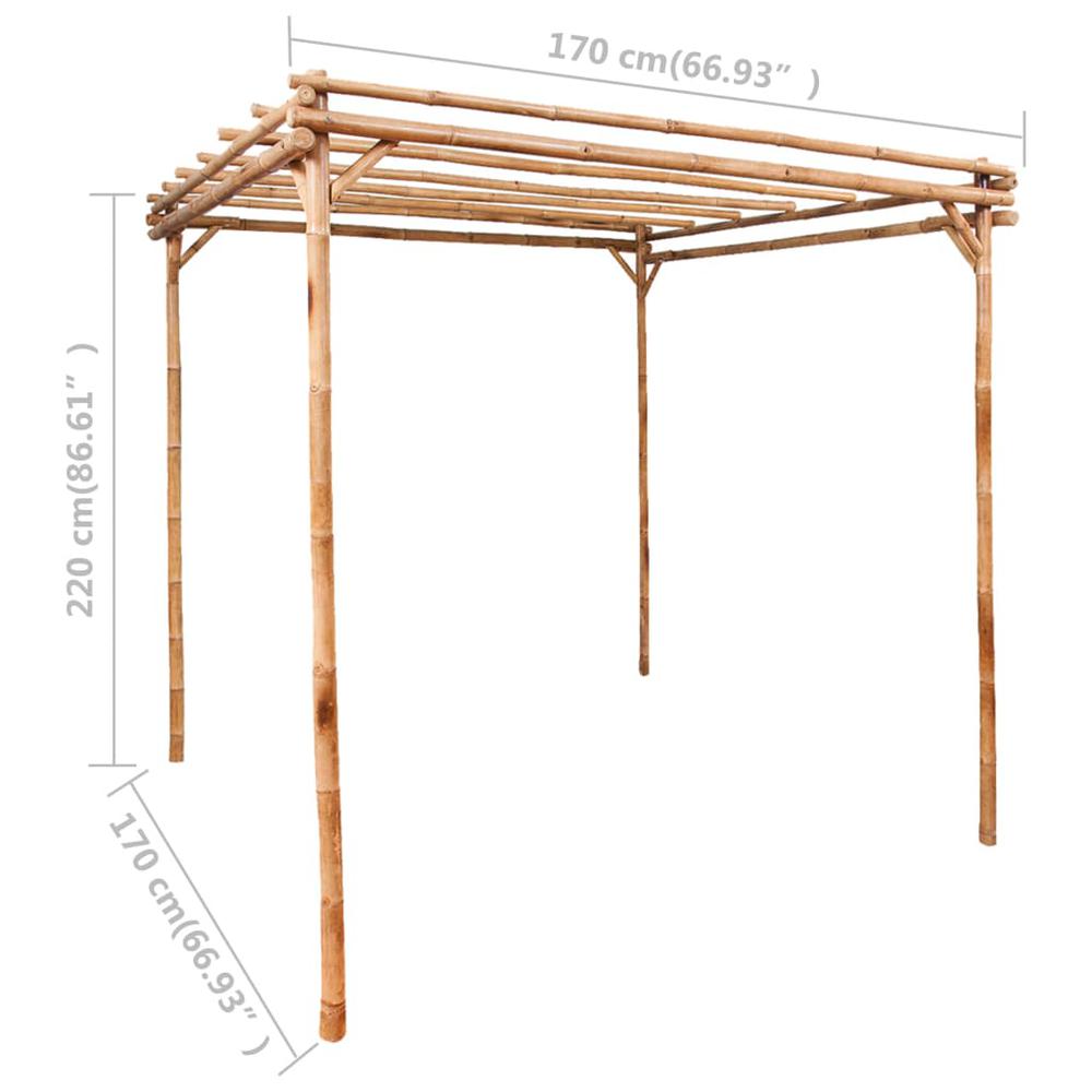 Pergola Natural Bamboo 67.0 x 67.0 x 86.6 in Tough Pergola. Picture 4