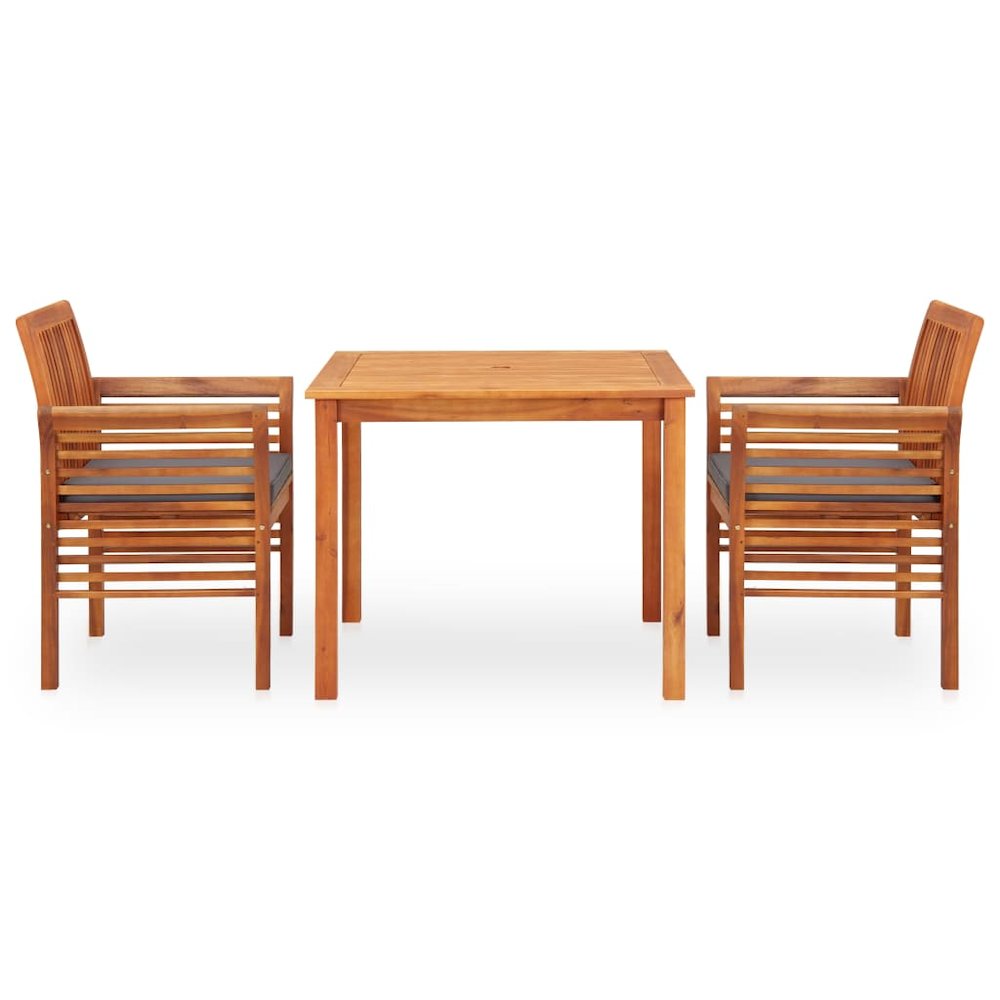 Outdoor Dining Set Brown frame with dark grey cushions. Picture 2