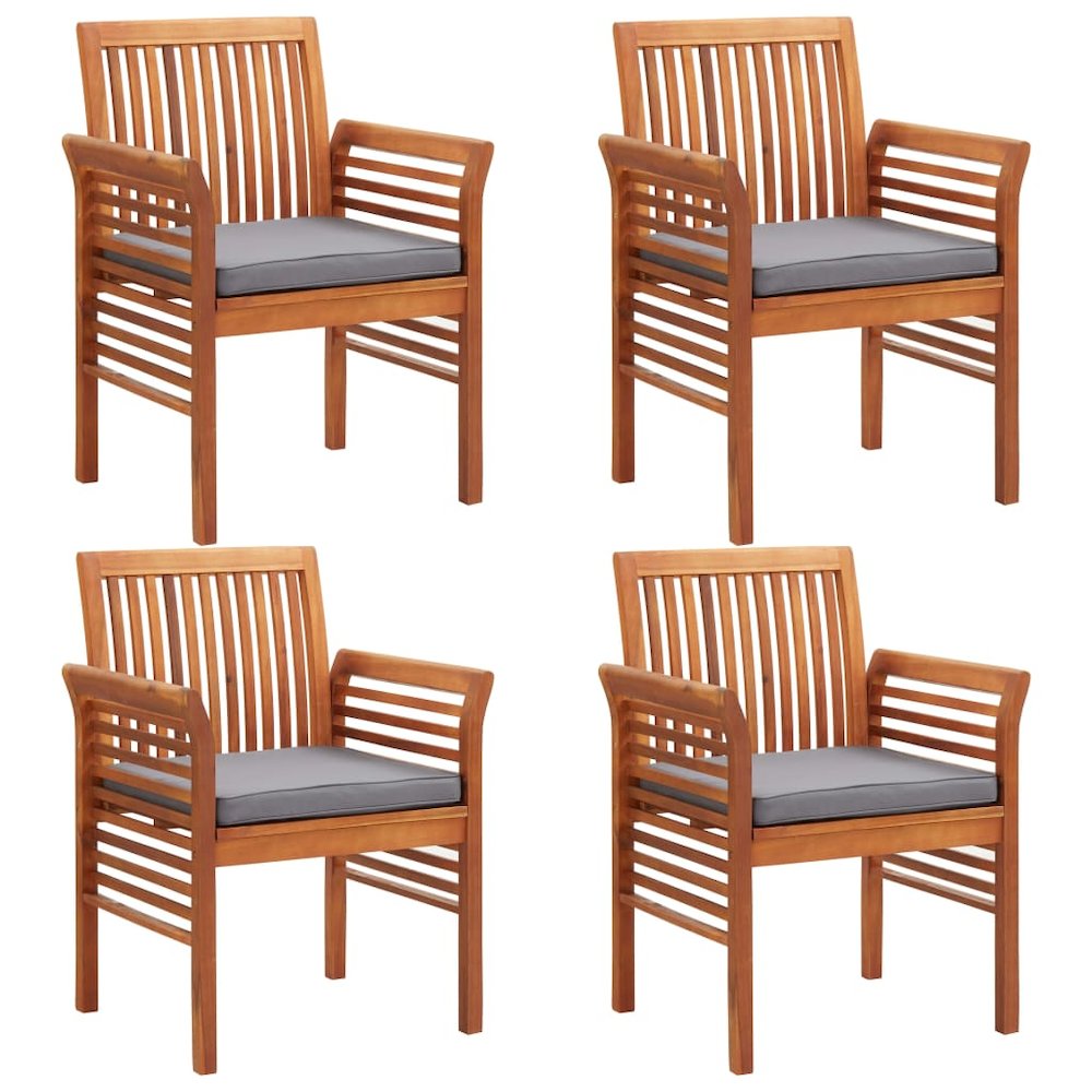 Outdoor Dining Set Brown frame with dark grey cushions. Picture 3
