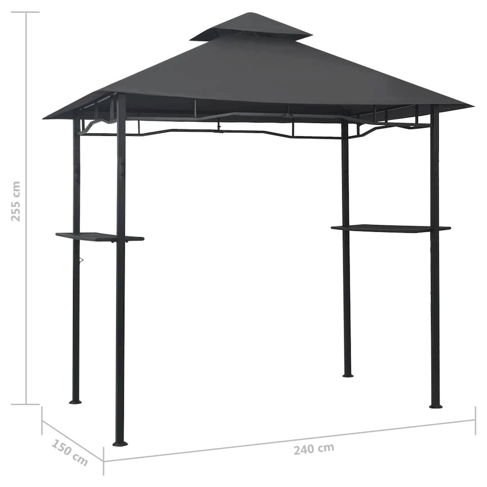 BBQ Gazebo Anthracite Steel, 100% polyester fabric Large. Picture 7