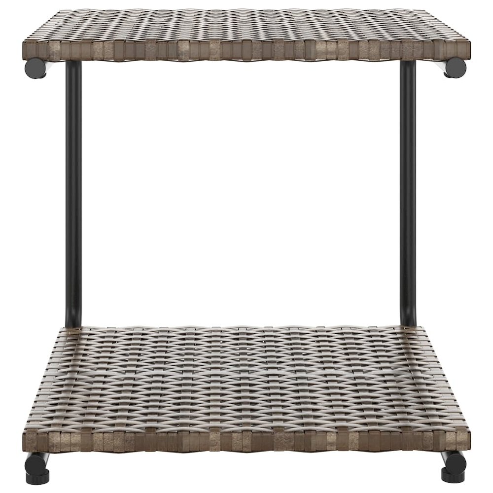 Sun Lounger Brown and Cream Poly Rattan, Powder-Coated Steel, Fabric. Picture 8