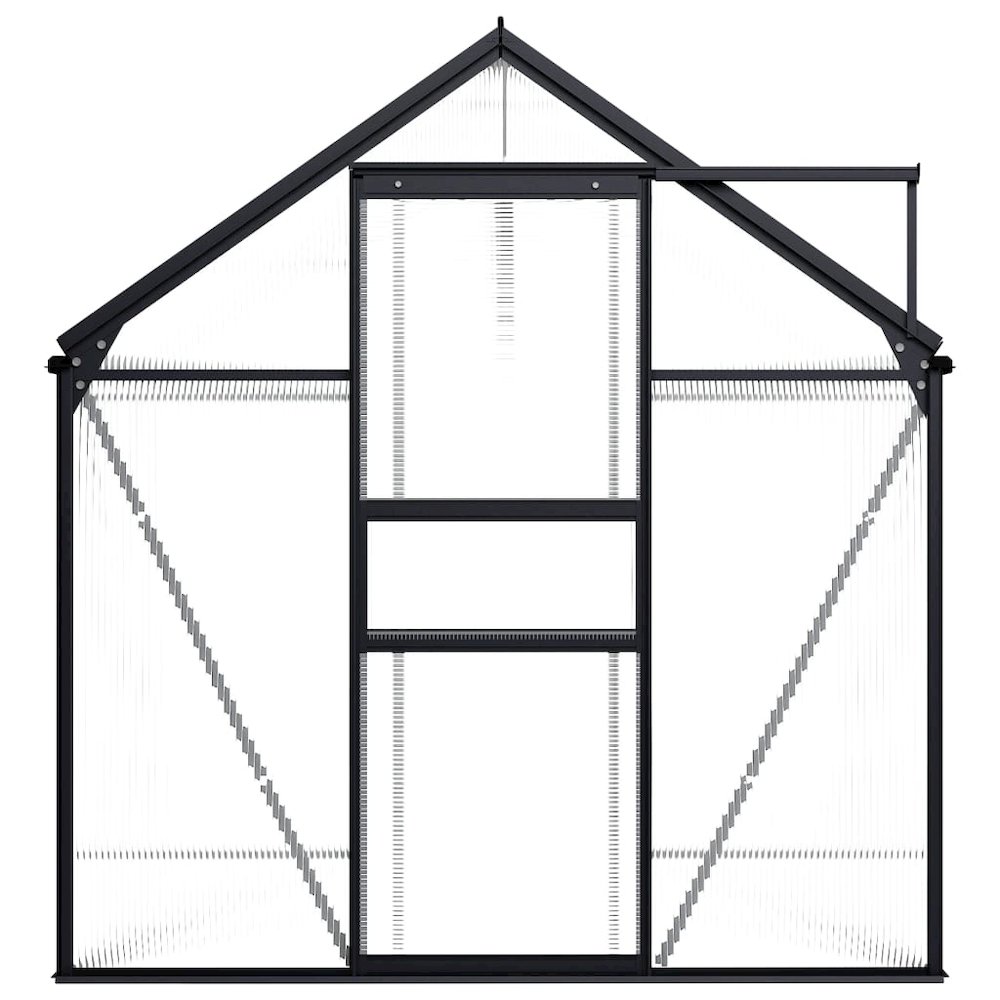 vidaXL Greenhouse Anthracite Aluminum 51.1 ftÂ². Picture 2