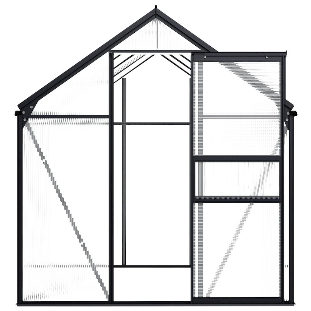 vidaXL Greenhouse Anthracite Aluminum 51.1 ftÂ². Picture 3