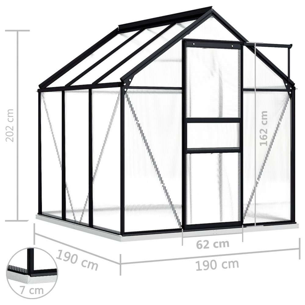 Greenhouse Anthracite and Transparent Aluminum and Polycarbonate. Picture 6