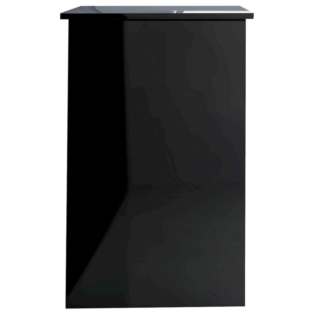 Desk High Gloss Black Engineered Wood 39.4 x 19.7 x 29.9 in Desk. Picture 8