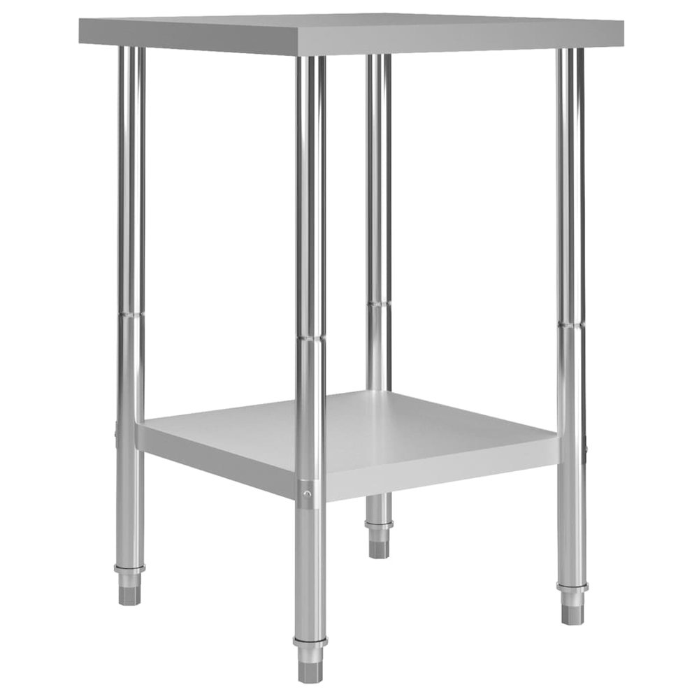 vidaXL Kitchen Work Table 23.6"x23.6"x33.5" Stainless Steel, 51184. Picture 1