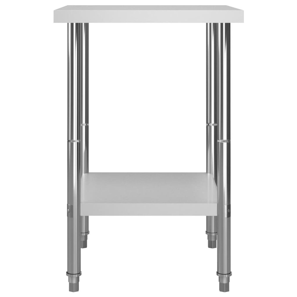 vidaXL Kitchen Work Table 23.6"x23.6"x33.5" Stainless Steel, 51184. Picture 3