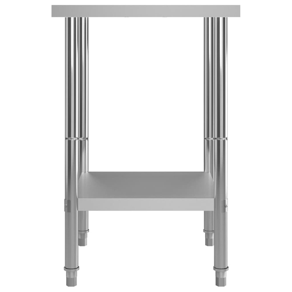 vidaXL Kitchen Work Table 23.6"x23.6"x33.5" Stainless Steel, 51184. Picture 4