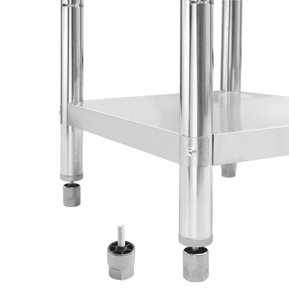 vidaXL Kitchen Work Table 23.6"x23.6"x33.5" Stainless Steel, 51184. Picture 6