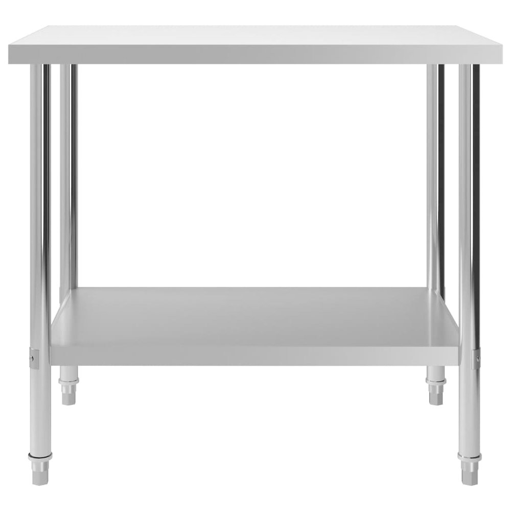 vidaXL Kitchen Work Table 39.4"x23.6"x33.5" Stainless Steel, 51188. Picture 2