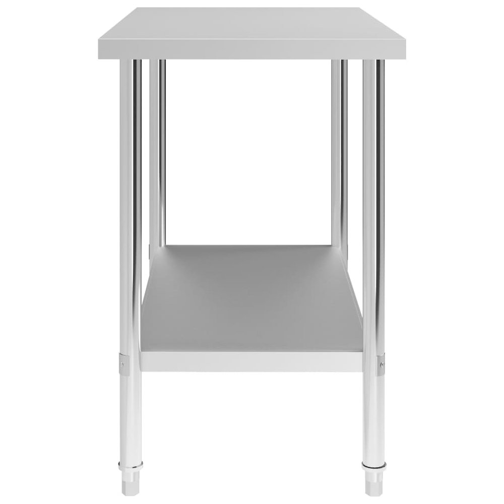 vidaXL Kitchen Work Table 39.4"x23.6"x33.5" Stainless Steel, 51188. Picture 3