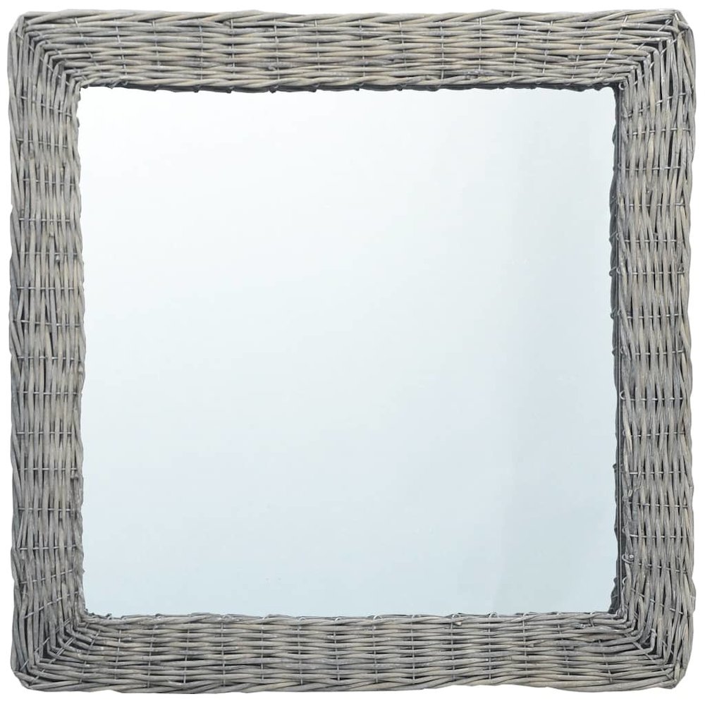 Mirror Natural Wicker, Glass 19.7 x 19.7 in Decorative Inlays. Picture 1