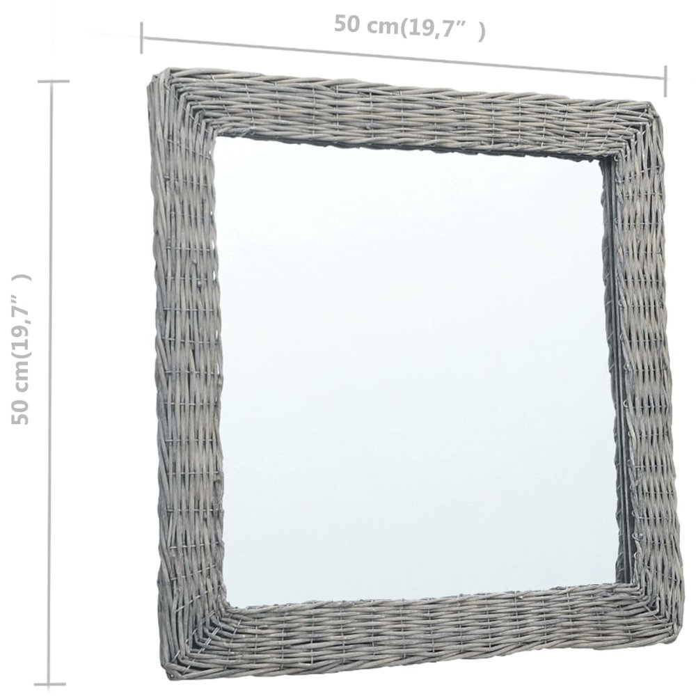 Mirror Natural Wicker, Glass 19.7 x 19.7 in Decorative Inlays. Picture 4