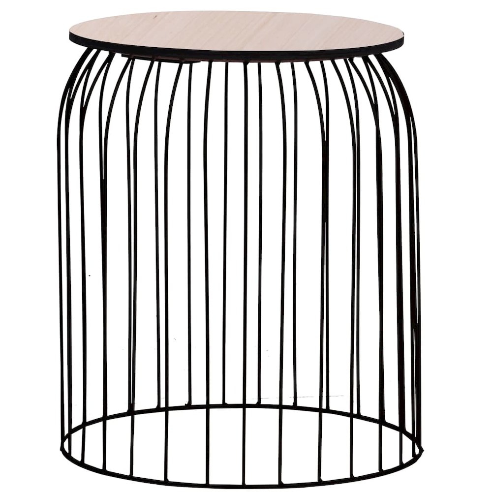 Coffee Table Set of 3 Black Metal, MDF Set of 3 Stackable. Picture 3