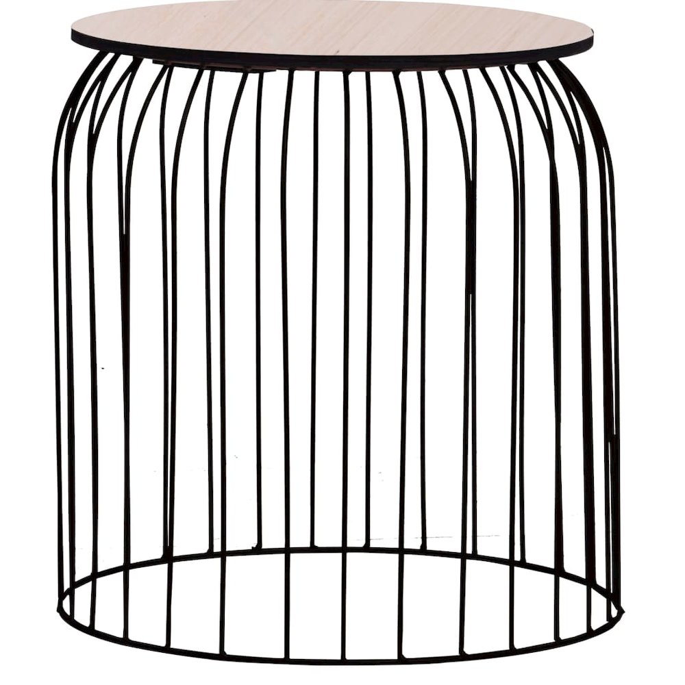 Coffee Table Set of 3 Black Metal, MDF Set of 3 Stackable. Picture 4