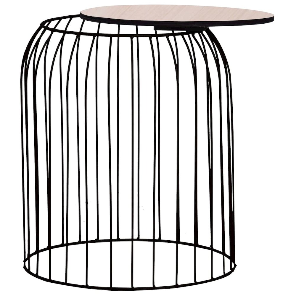 Coffee Table Set of 3 Black Metal, MDF Set of 3 Stackable. Picture 5