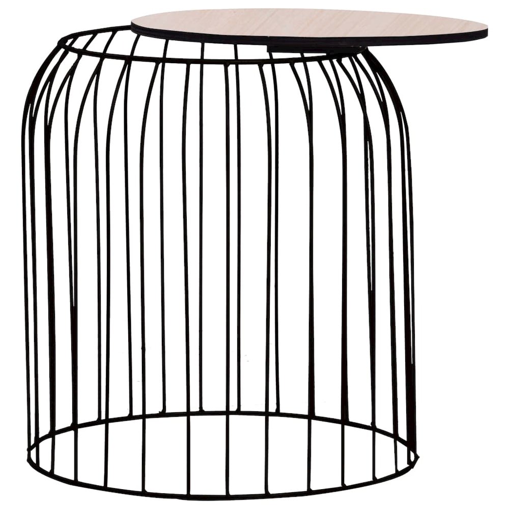 Coffee Table Set of 3 Black Metal, MDF Set of 3 Stackable. Picture 6