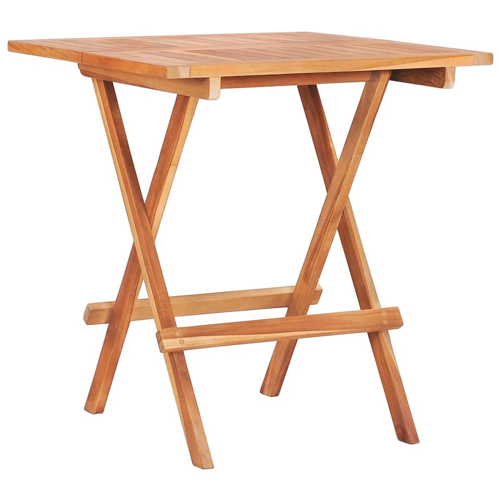Bistro Table Natural Teak Solid teak wood 23.6x23.6x25.6 in. Picture 1