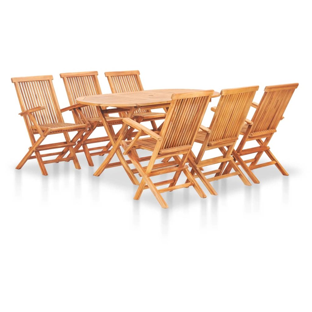 Garden Table And Chair Natural Teak. Picture 1