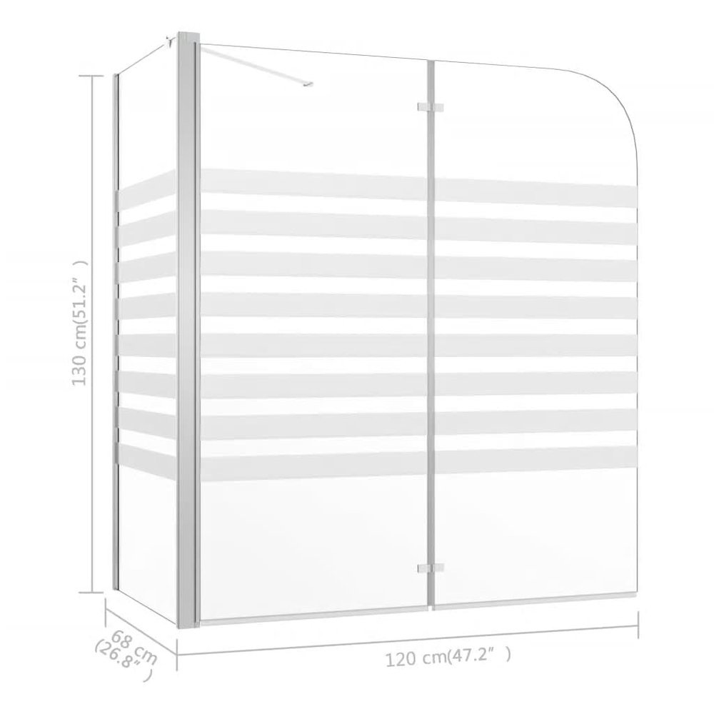 vidaXL Bath Enclosure 47.2"x26.8"x51.2" Tempered Glass Stripe. Picture 12