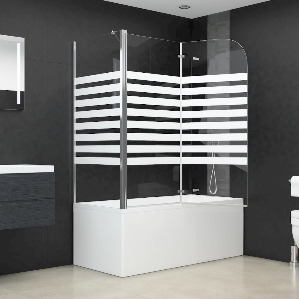 vidaXL Bath Enclosure 47.2"x26.8"x51.2" Tempered Glass Stripe. Picture 6