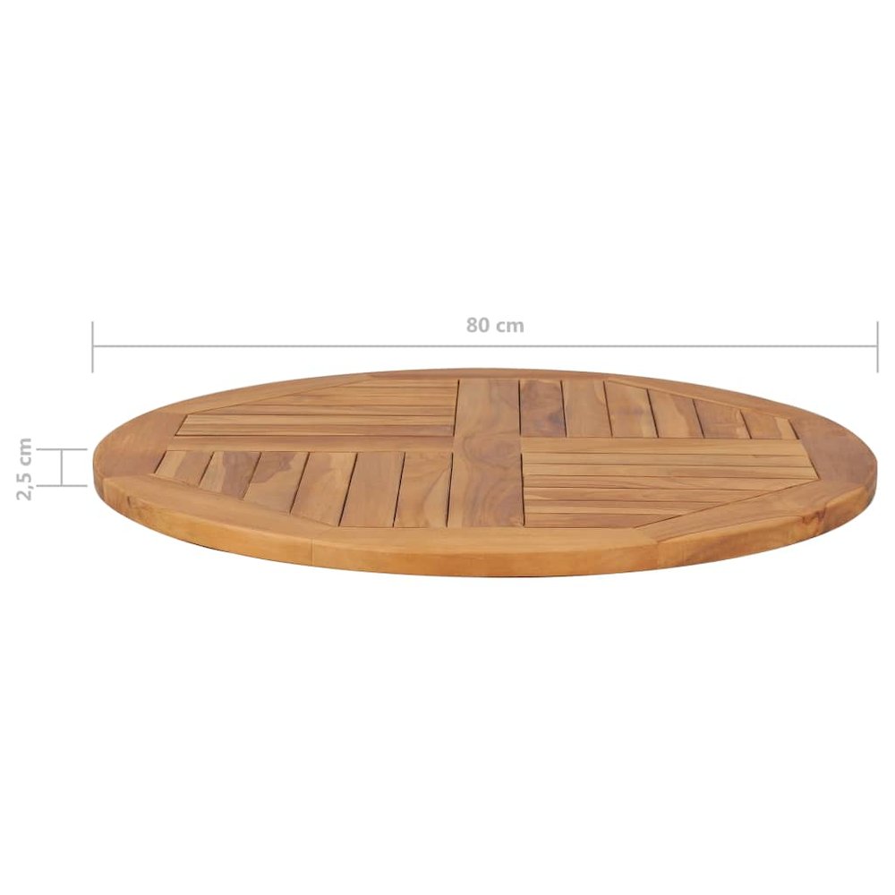 Tabletop Teak Solid teak wood Diameter 31.5 in, Thickness 1.0 in. Picture 7