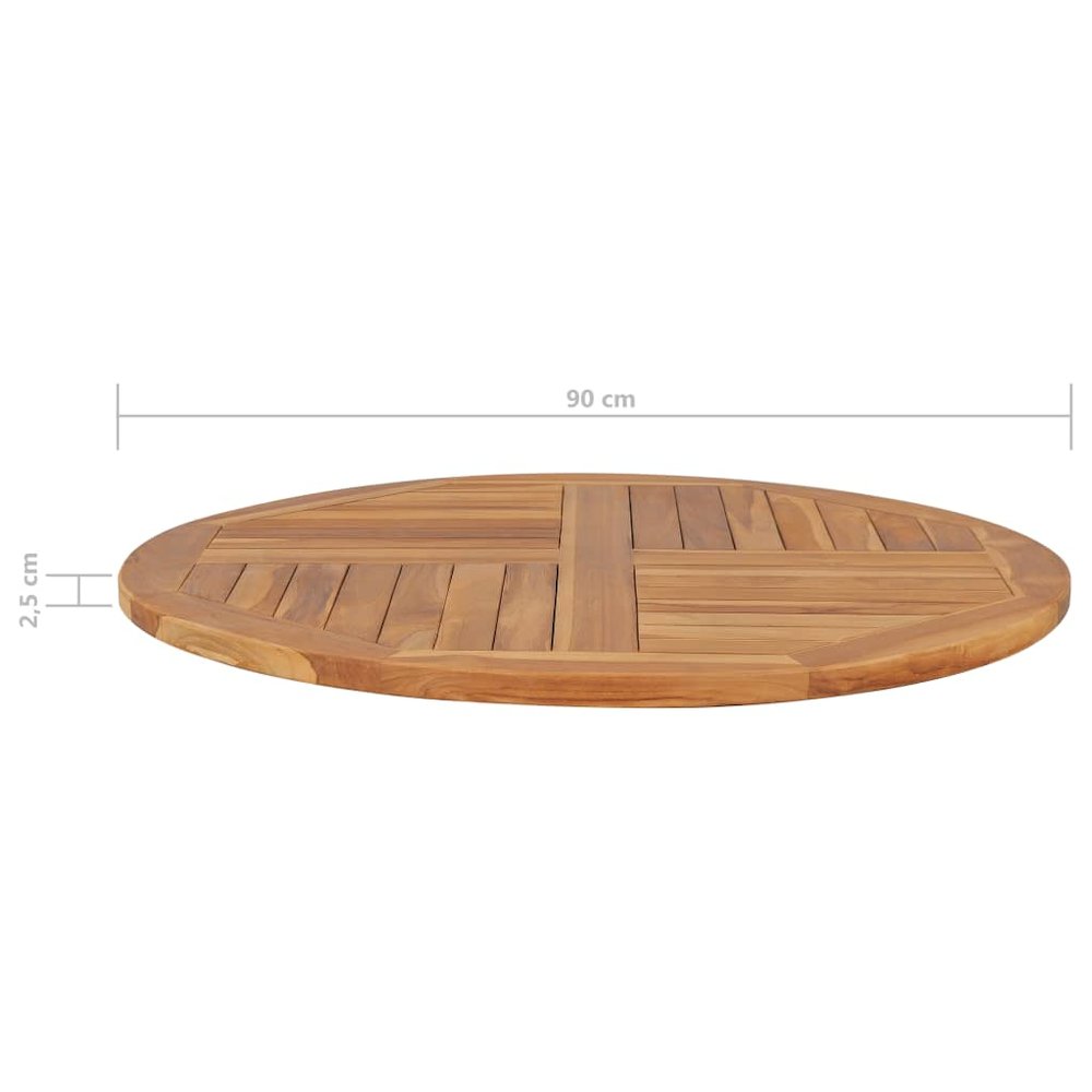 Tabletop Natural Teak Solid teak wood 35.4 in diameter Durable. Picture 7