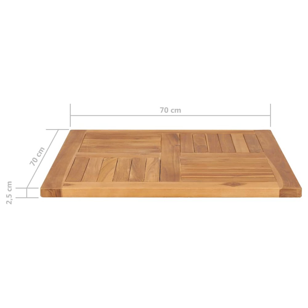 Table Top Teak Solid teak wood 27.6 x 27.6 in Durable Table Top. Picture 6