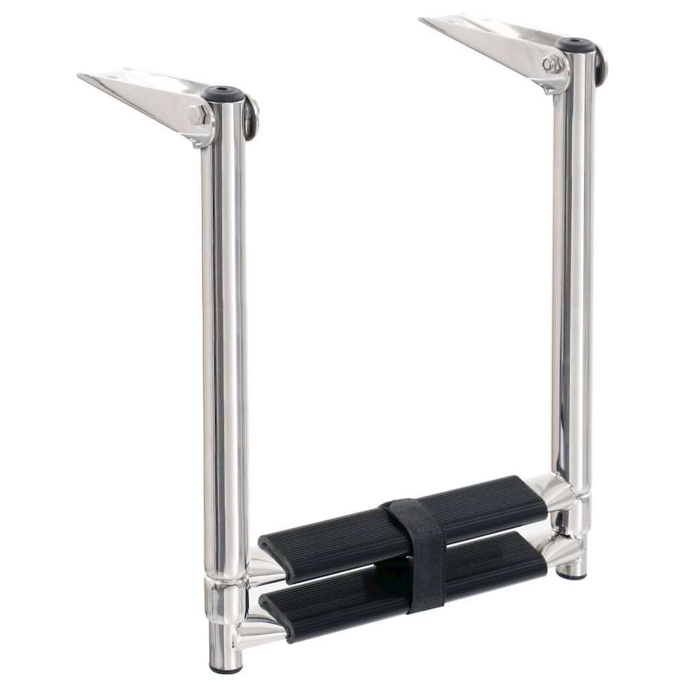vidaXL Folding Boarding Ladder 2-step Stainless Steel, 92373. Picture 3