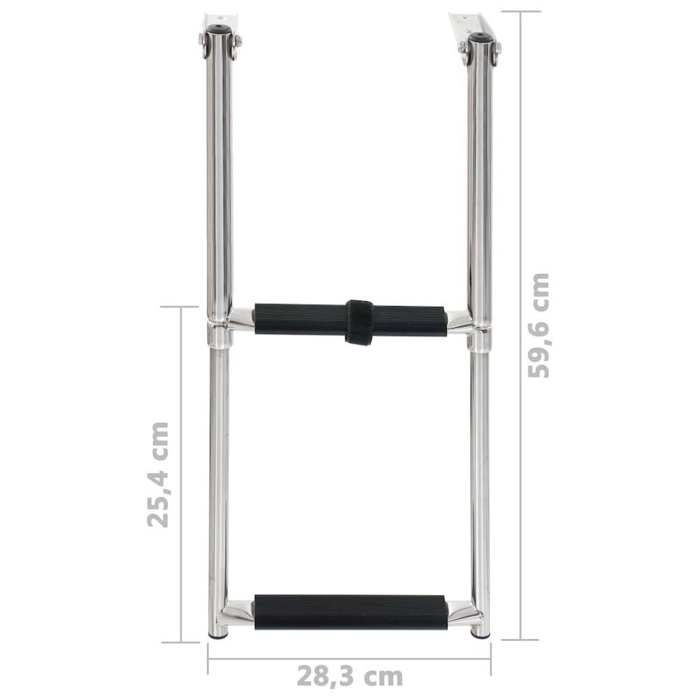 vidaXL Folding Boarding Ladder 2-step Stainless Steel, 92373. Picture 5