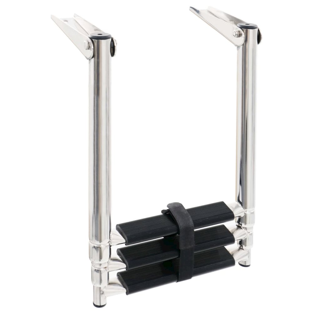 vidaXL Folding Boarding Ladder 3-step Stainless Steel, 92374. Picture 3