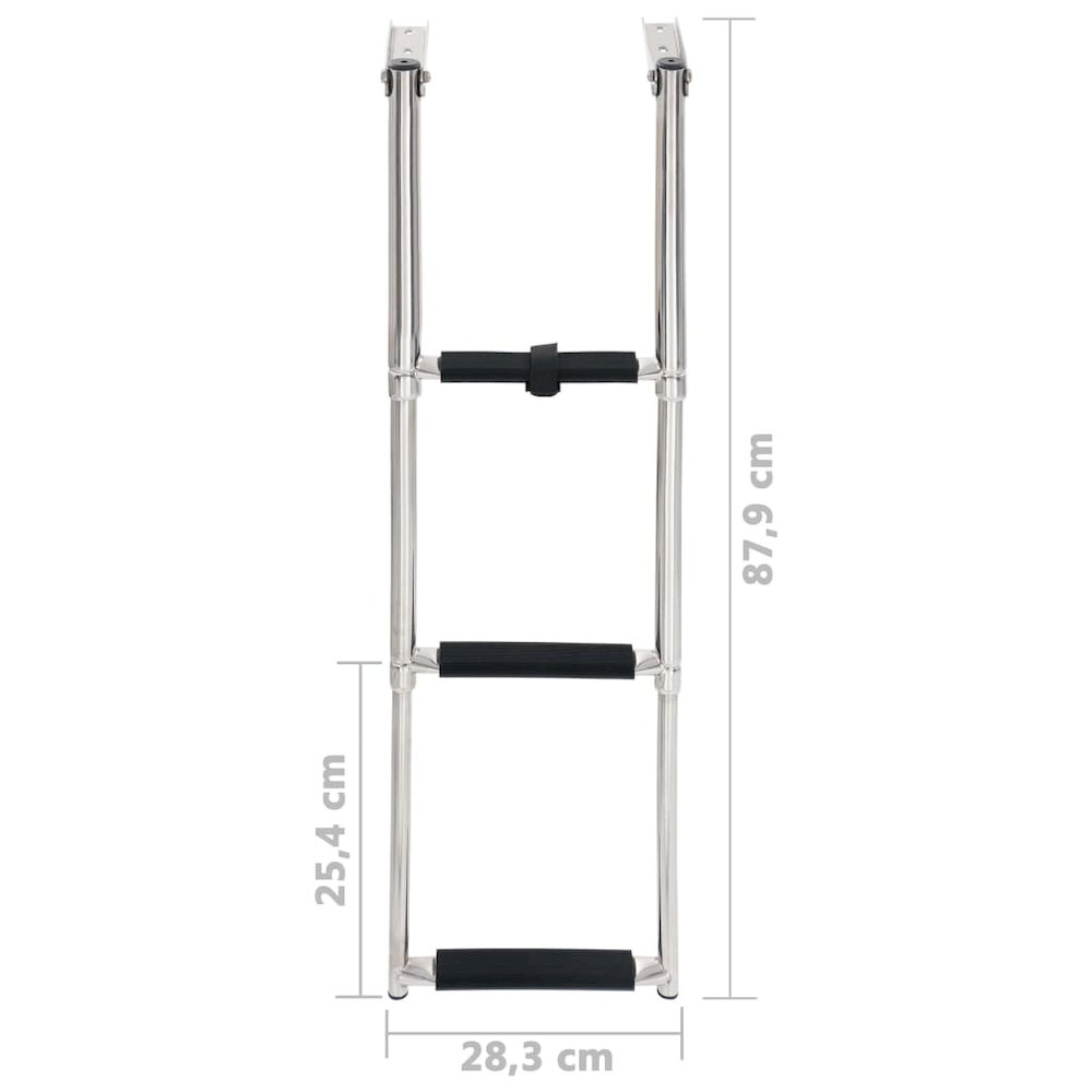 vidaXL Folding Boarding Ladder 3-step Stainless Steel, 92374. Picture 5