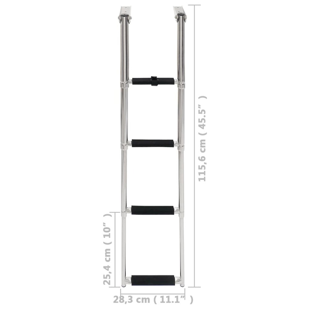 vidaXL Folding Boarding Ladder 4-step Stainless Steel, 92375. Picture 5